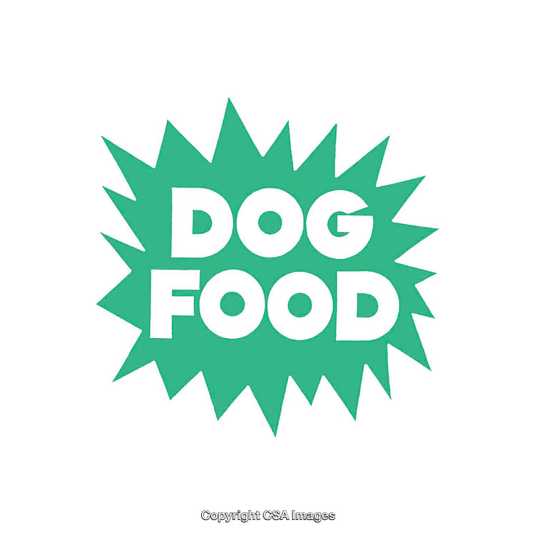 Minimalistic Typography Design Highlighting Dog Food Text in Bold Style