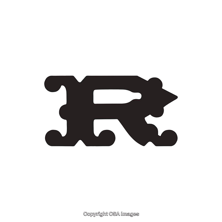Stylized Letter R in a Decorative and Creative Bold Typeface