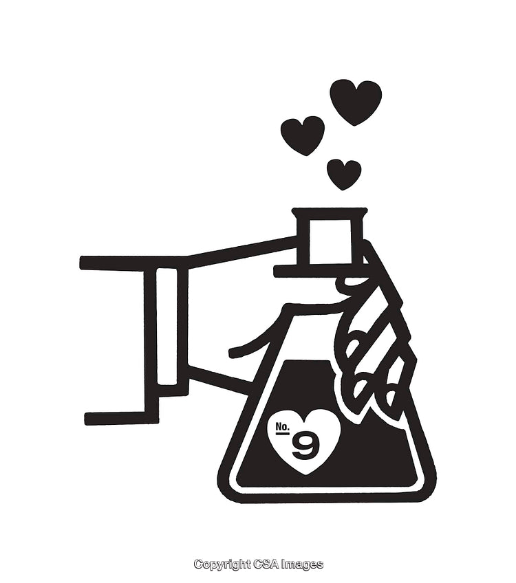 Abstract Line Art of a Flask with a Love Potion Number Nine