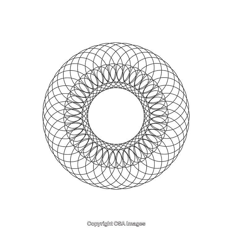 Circular Geometric Design Pattern with Intricate Overlapping Symmetrical Lines