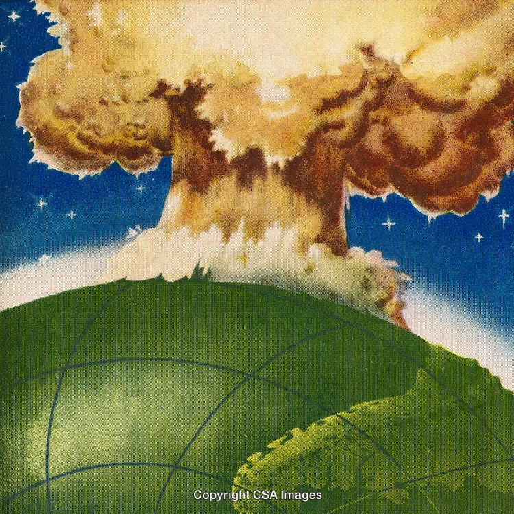 Explosive Depiction of a Global Concept With a Retro Illustration Style