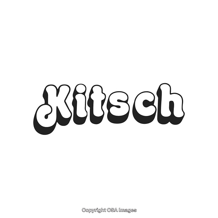 Retro Style Text Design Featuring the Word Kitsch in Bold Typography