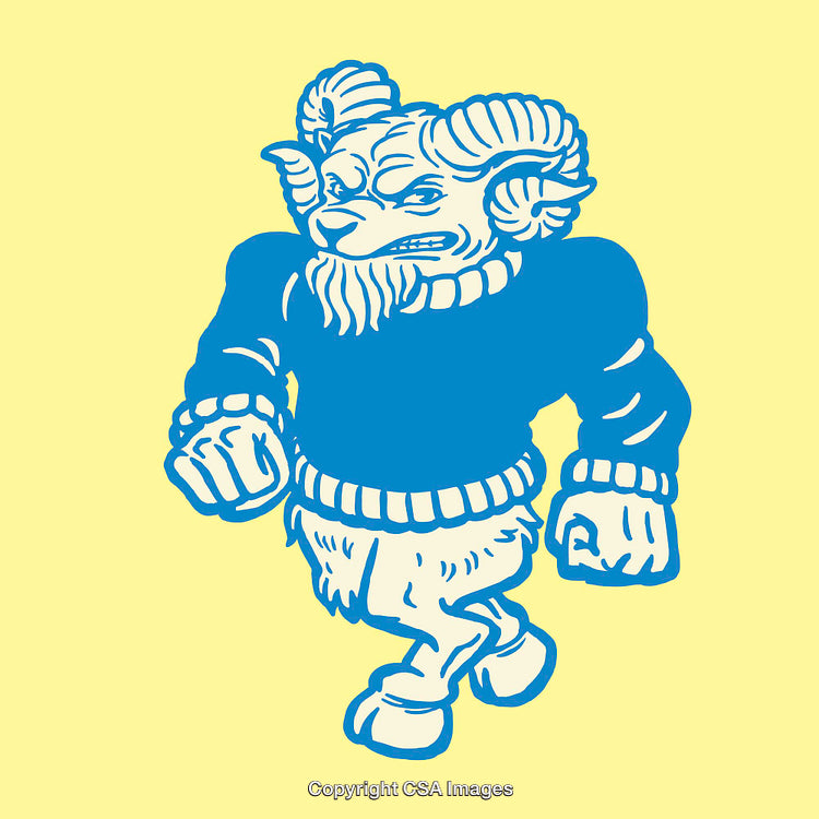 Colorful Illustration of a Stylized Ram Wearing a Sweater in Unique Art Style