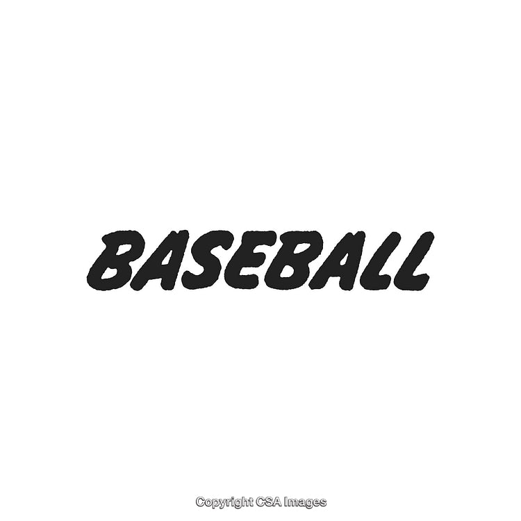 Bold Graphic Featuring the Word Baseball in a Dynamic Black Text Design