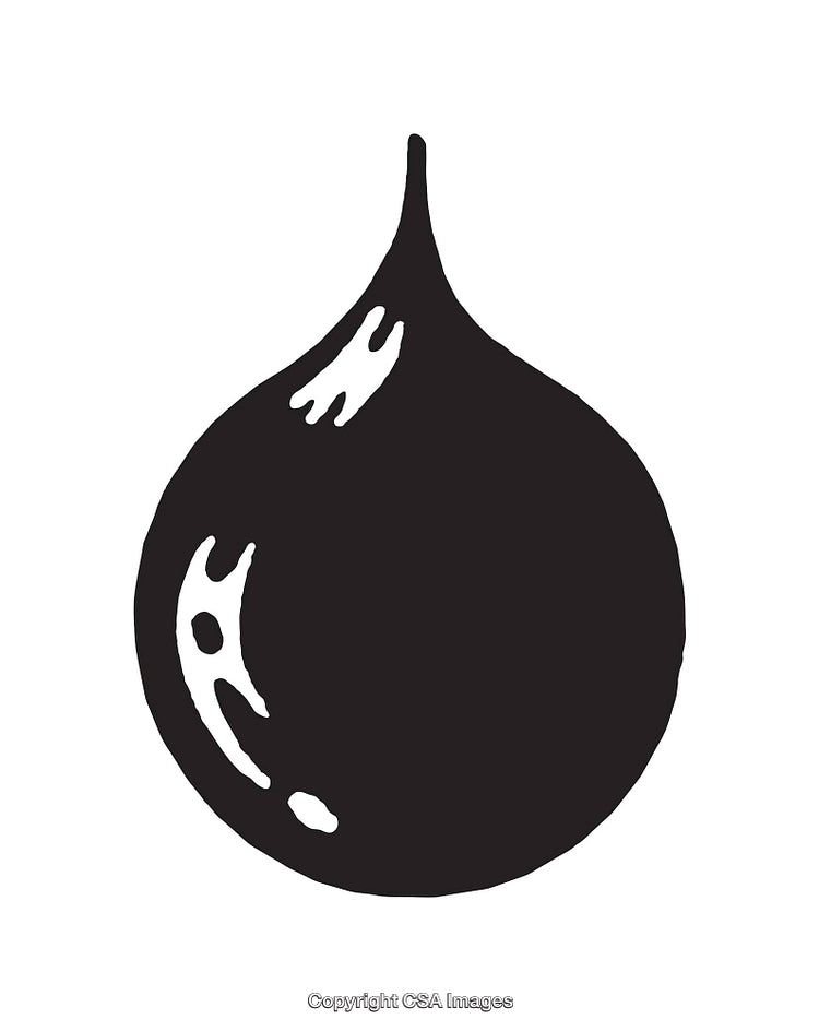 Simple Black and White Droplet Icon with Minimalist Design Style