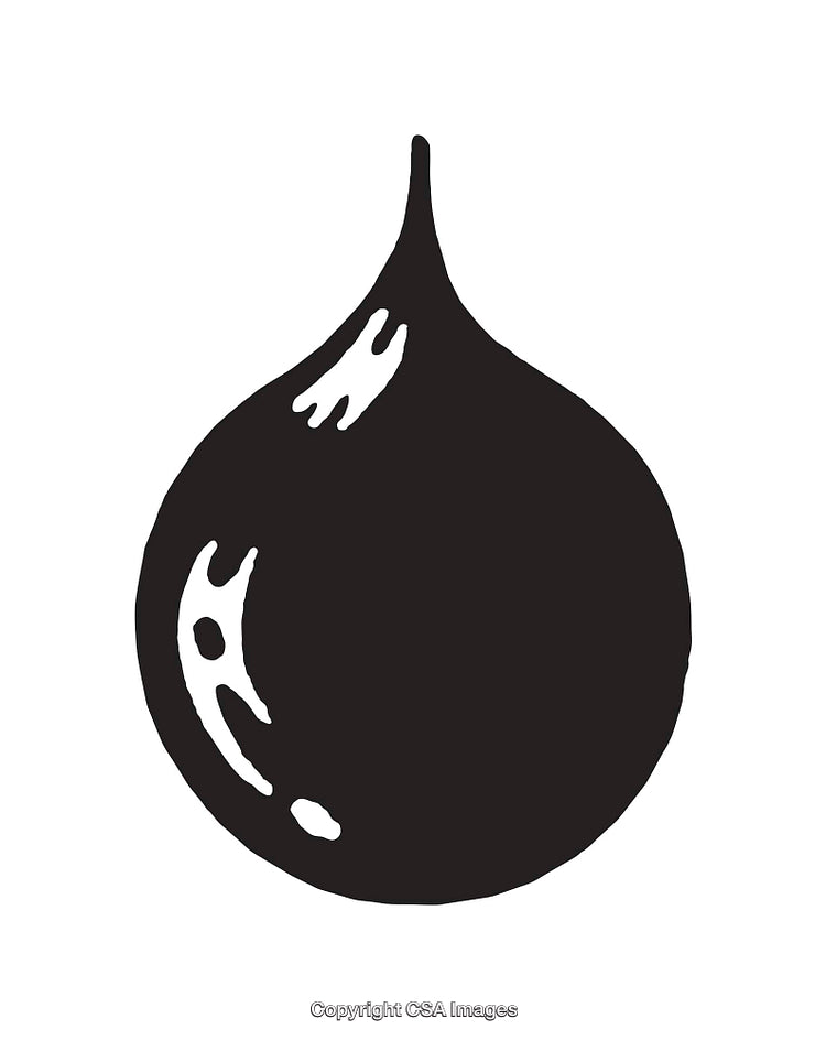 Simple Black and White Droplet Icon with Minimalist Design Style
