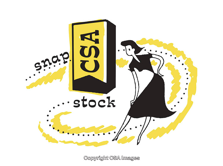 Retro Style Illustration with CSA Text in Black and Yellow Colors
