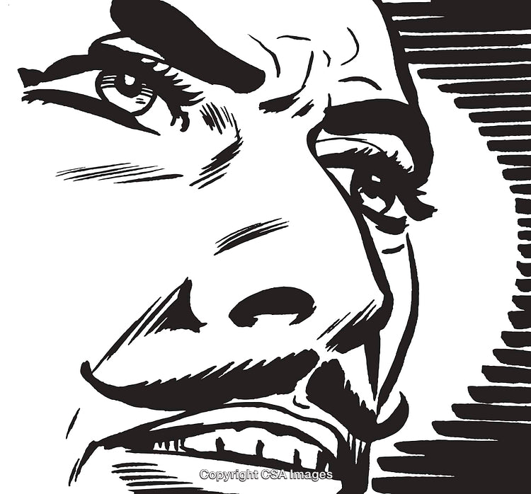 Black And White Artistic Portrait of a Surprised Facial Expression