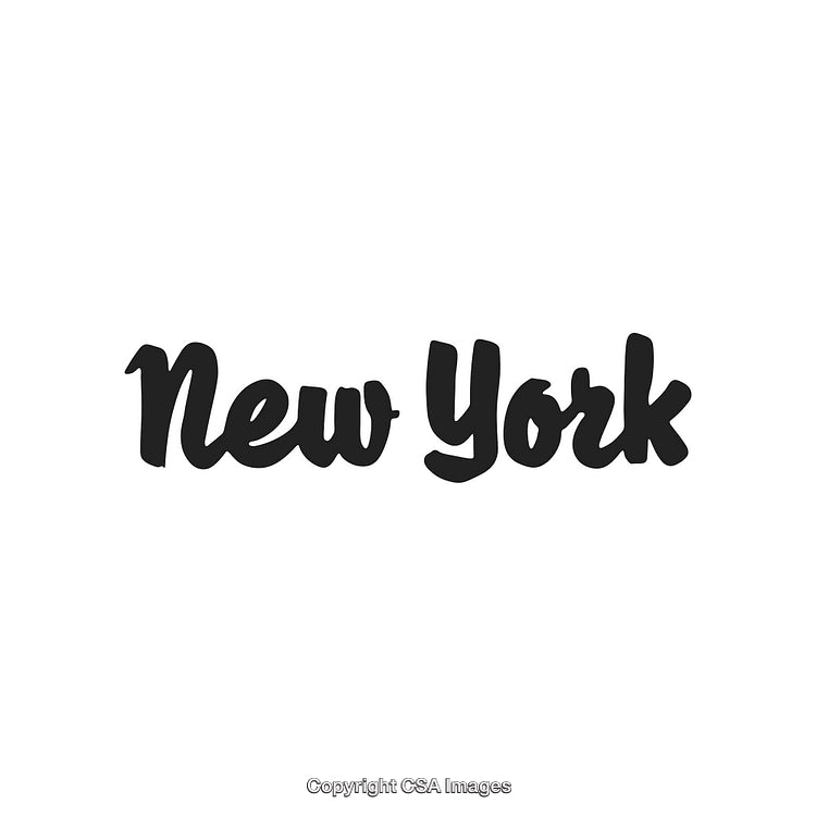 Stylized Black Lettering of 'New York' on White Background
