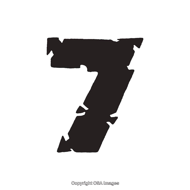 Bold Black Number Seven on a Clean White Background