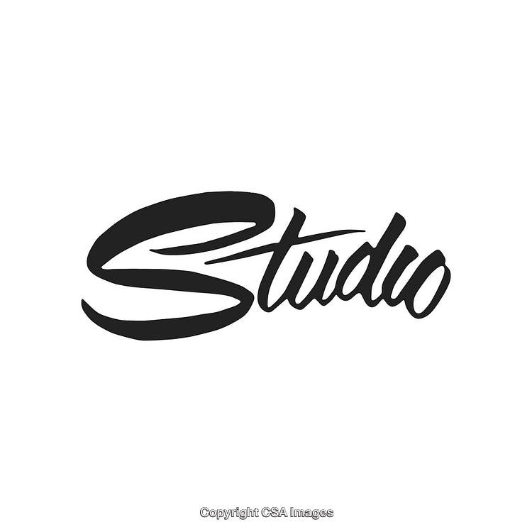 Stylish Black And White Studio Text Design On Plain Background