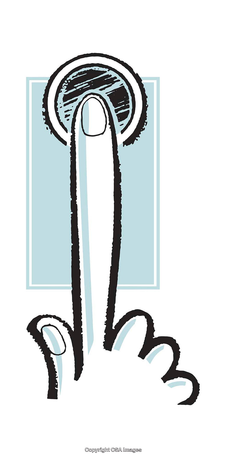 Hand Pointing to a Button Illustrating Action in Minimalist Style