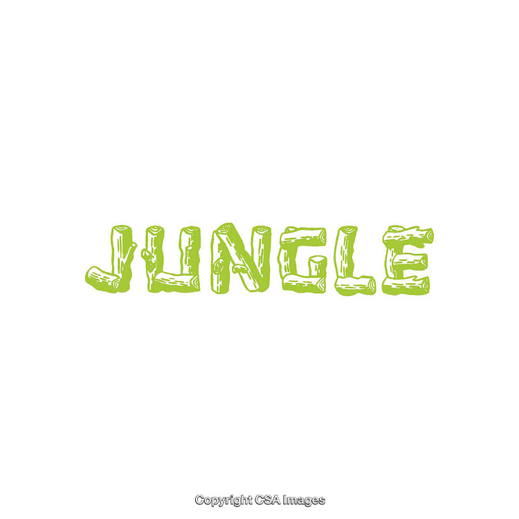 Creative Jungle Text Illustration with Nature-Inspired Green Lettering Design