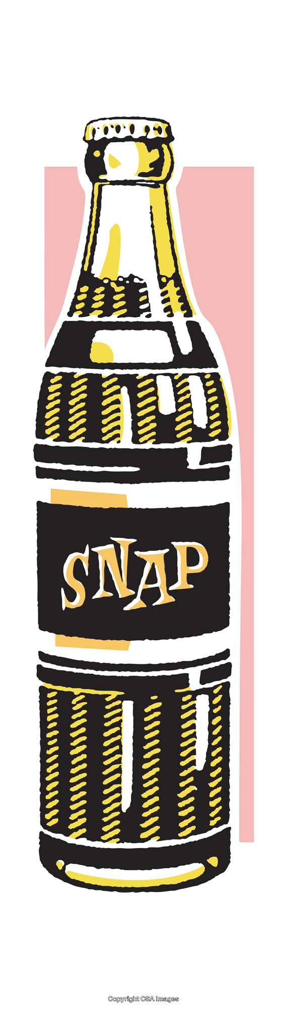 Bright Retro Illustration of a Beverage Bottle with a Vintage Design