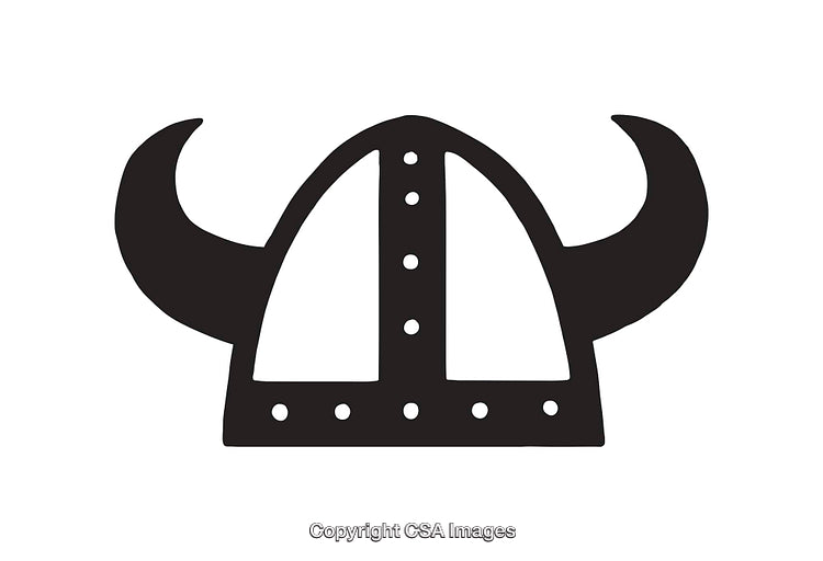 Simple Vector Illustration of a Viking Helmet with Horns