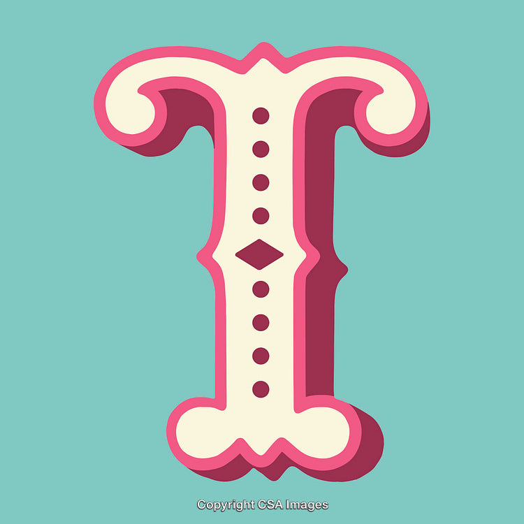 Elegant Decorative Letter T in Bold Vintage Style Design