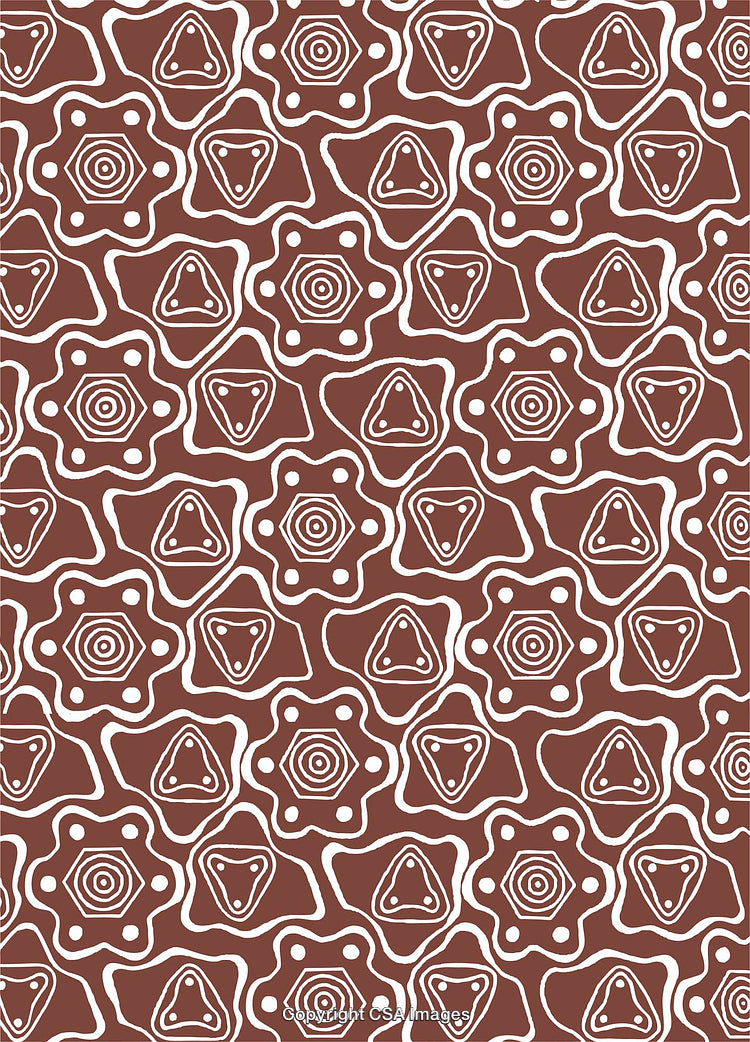 Abstract Geometric Pattern with Hexagonal and Triangular Shapes in Brown