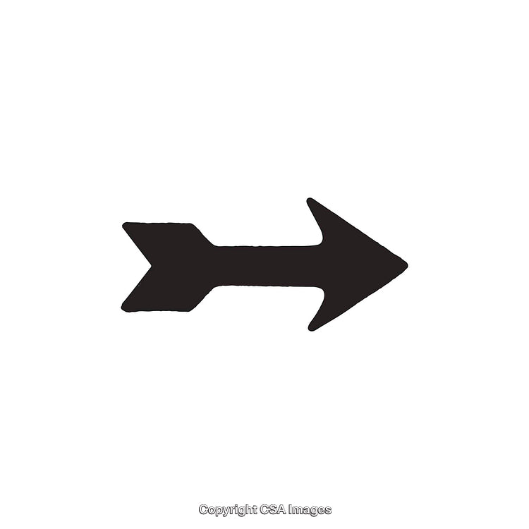 Black And White Solid Arrow Icon On A Plain Background