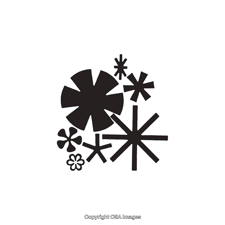 Black and White Abstract Dingbat Shapes on White Background