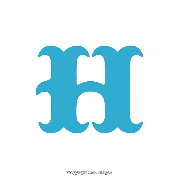 Creative Blue Letter H Design on a Clean White Background