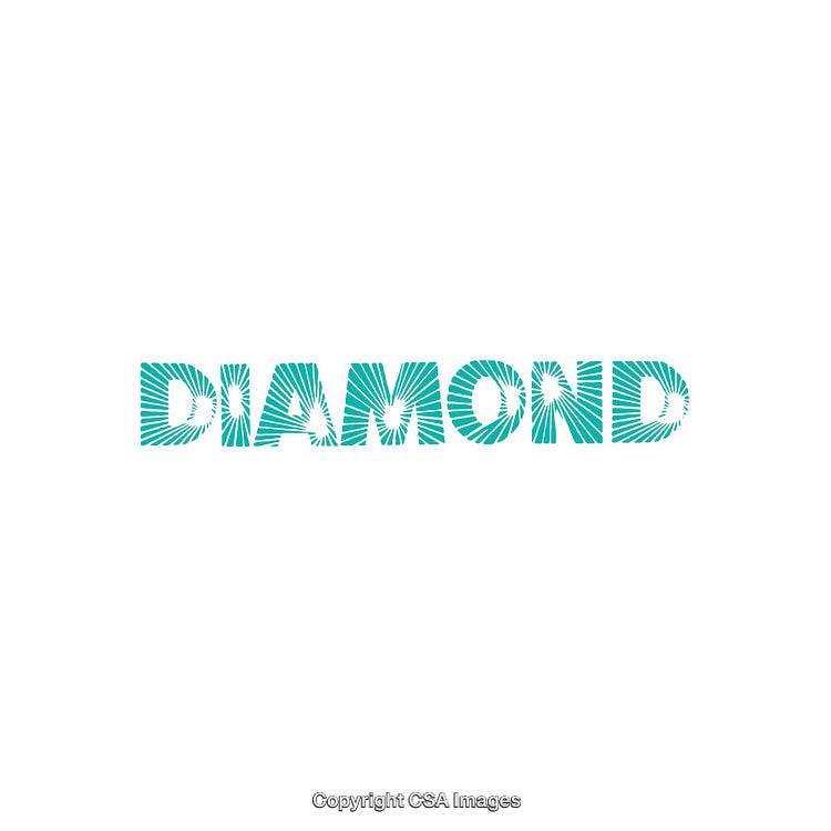 Teal Diamond Shaped Text on a Clean White Background for Design Projects