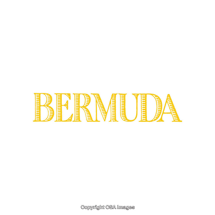 Minimalistic Yellow Bermuda Word Design on White Background