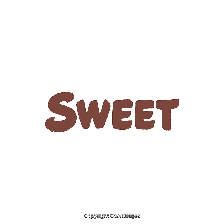 Handwritten Sweet Text in Bold and Simple Brown Color on White Background