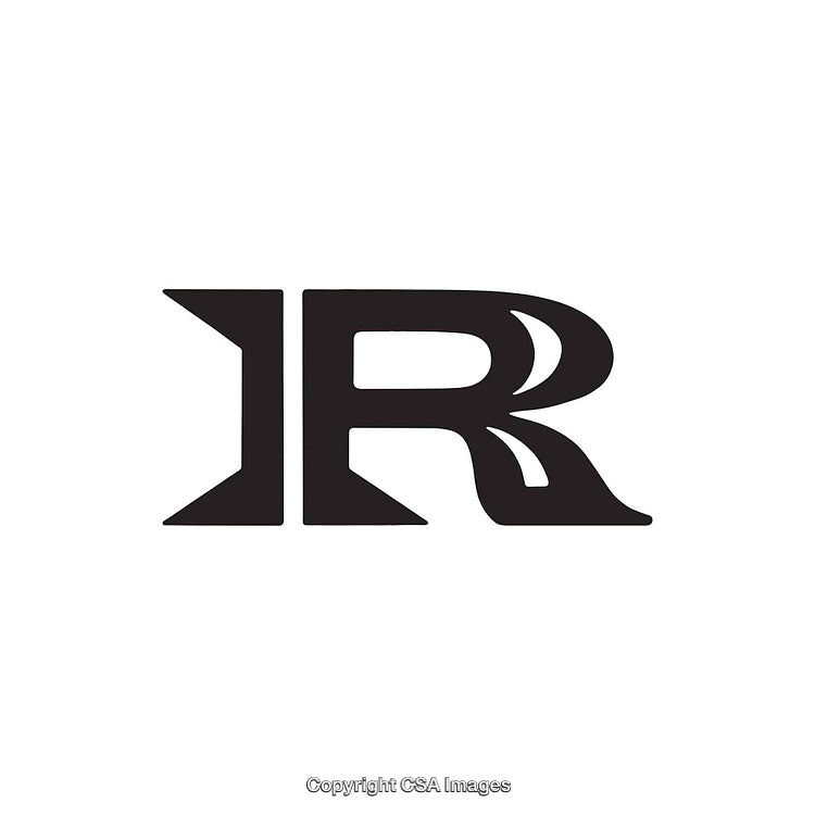 Creative Stylized Letter R Design with Bold Black Typography