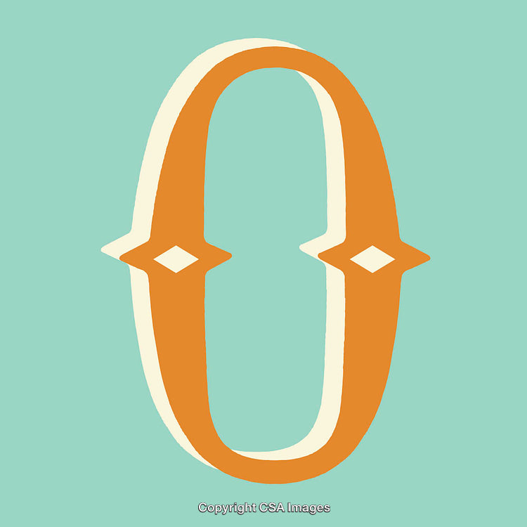 Stylish Artistic Rendition of the Number Zero With Eye-Catching Colors