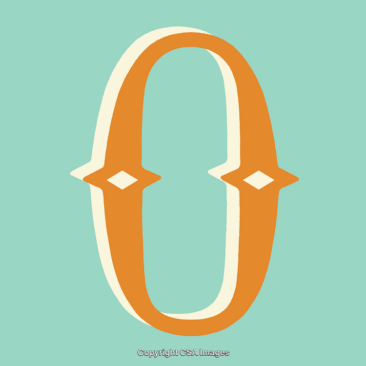 Stylish Artistic Rendition of the Number Zero With Eye-Catching Colors