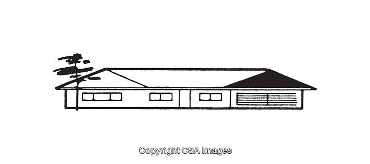 Minimalist Line Art of a House with Clean Architectural Design