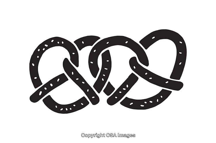 Black and White Line Art Knoted Rope Design Illustration