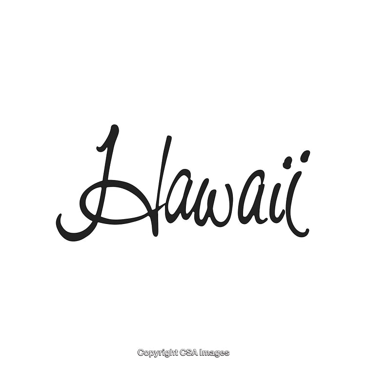 Elegant Calligraphy Design Featuring the Word Hawaii in Stylish Typography