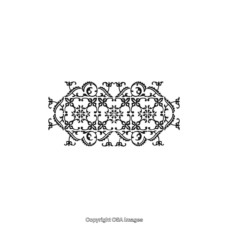 Ornamental Black and White Decorative Design Illustration