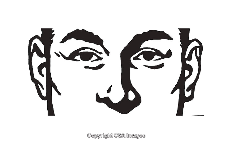 Black and White Line Art of a Minimalist Human Face