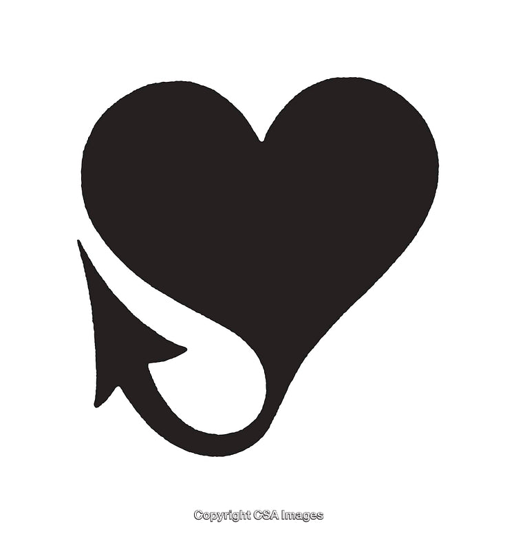 Black Heart Icon With Arrow Design in Simple Style