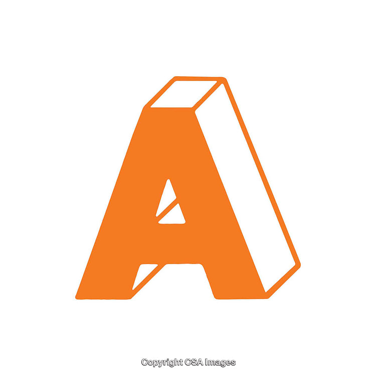 Isometric Orange Letter A with Bold and Modern Design Theme