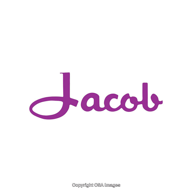 Purple Script Text Design Featuring the Name Jacob on a White Background