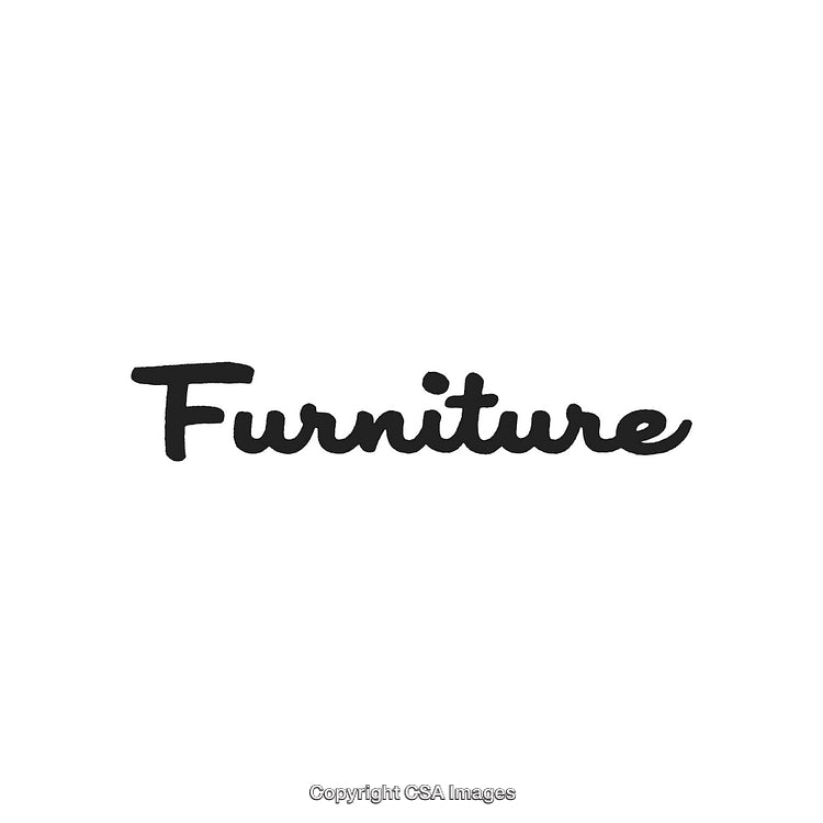 Stylized Text Design Illustrating The Word 'Furniture' in Black Typography