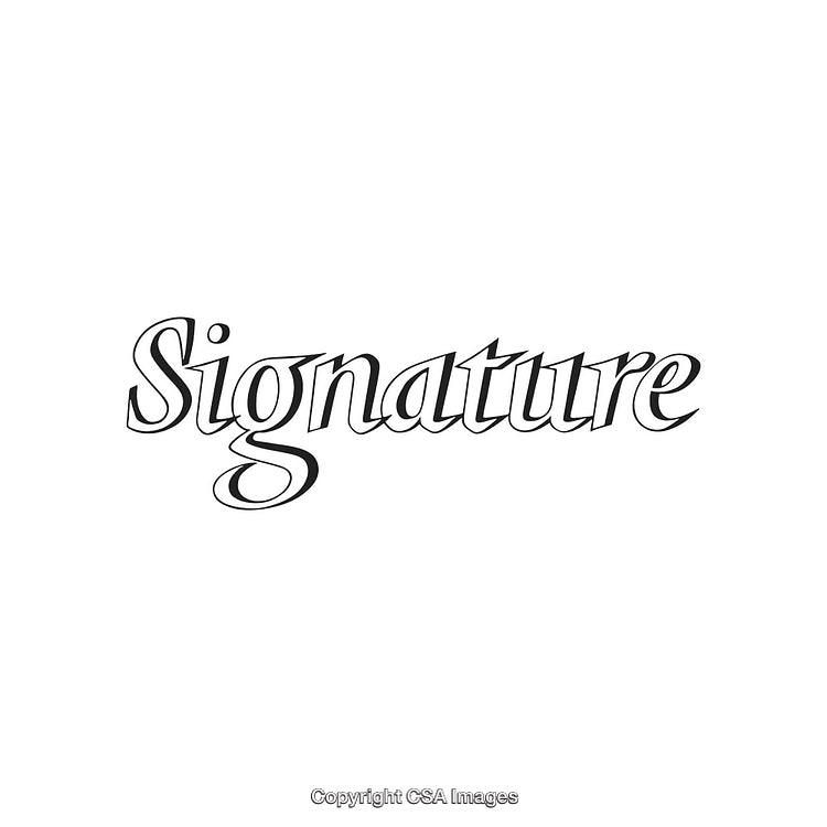 Elegant Script of the Word 'Signature' on a Clean White Background