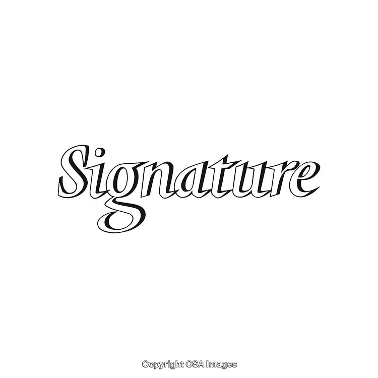 Elegant Script of the Word 'Signature' on a Clean White Background