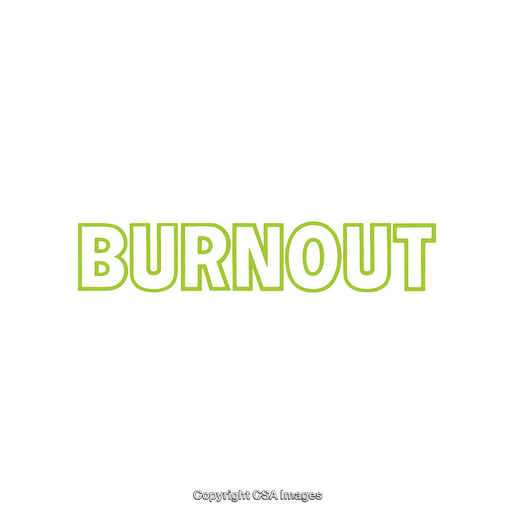 Burnout Word in Bold Green Typography on White Background