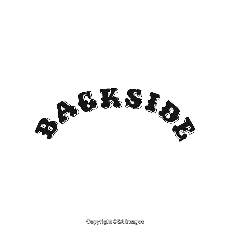 Arched Bold Backside Text With Stylish Font on a White Background
