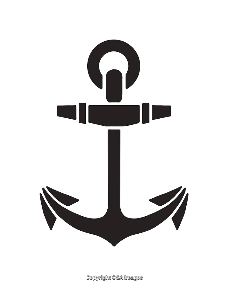Black and White Anchor Icon Design with Nautical Theme