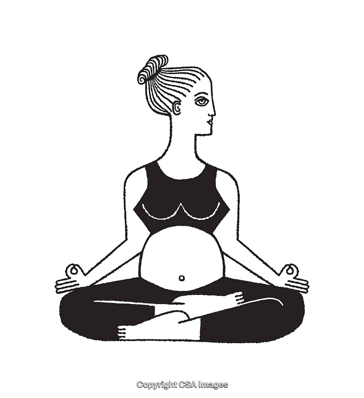 Pregnant Woman Practicing Meditation in Lotus Posture During Yoga Session