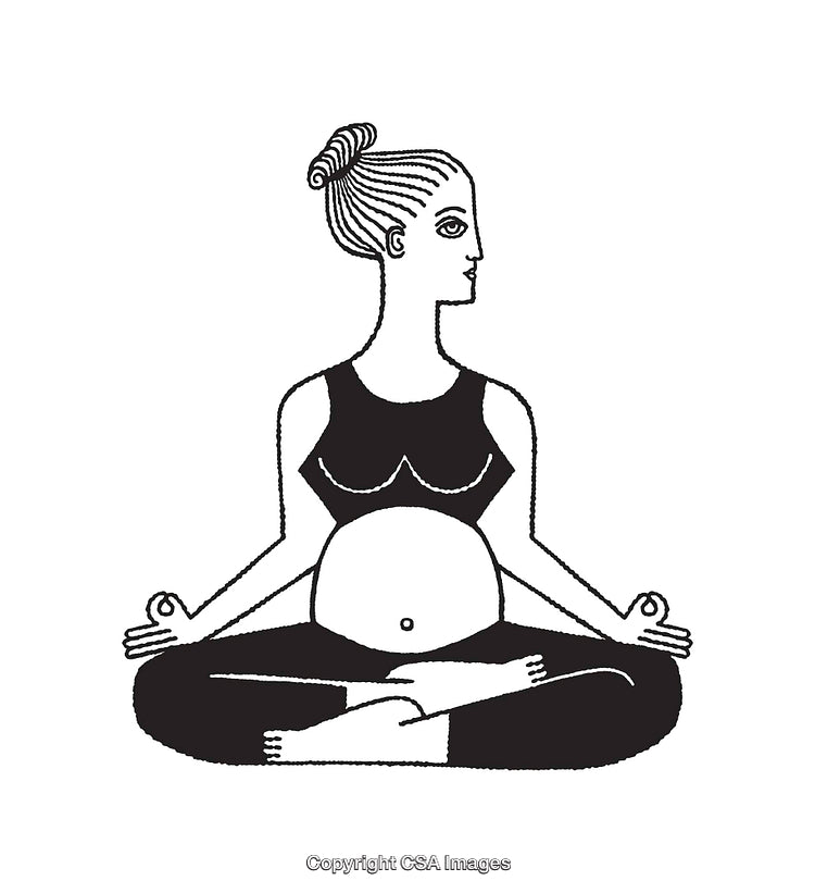 Pregnant Woman Practicing Meditation in Lotus Posture During Yoga Session