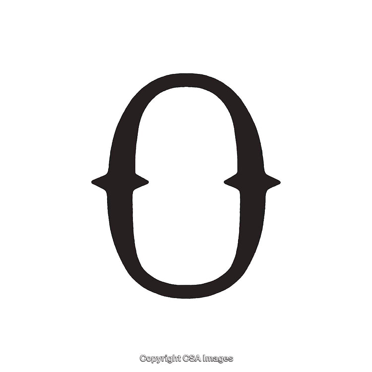 Stylized Monochrome Letter O Symbol on White Background