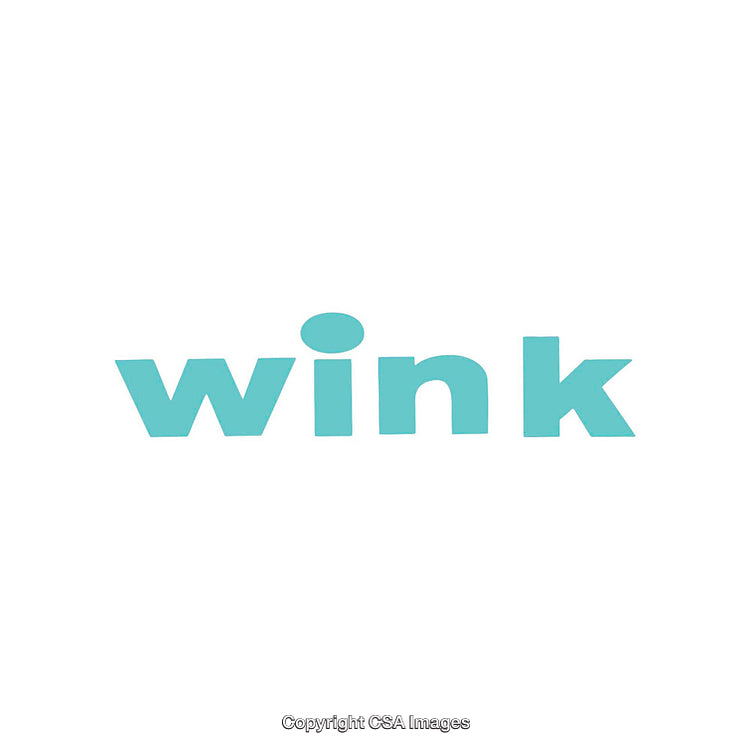 Minimalistic Typography with the Word 'Wink' in Cyan Color