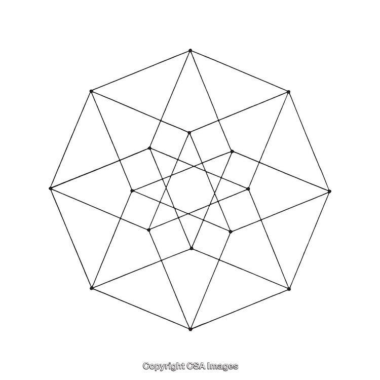 Abstract Geometric Line Art Featuring a Star-Like Symmetrical Design