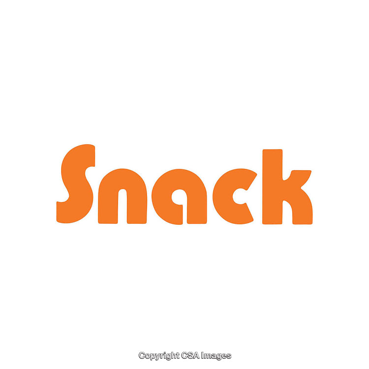 Orange Text Design with Snack Word in Bold Letters